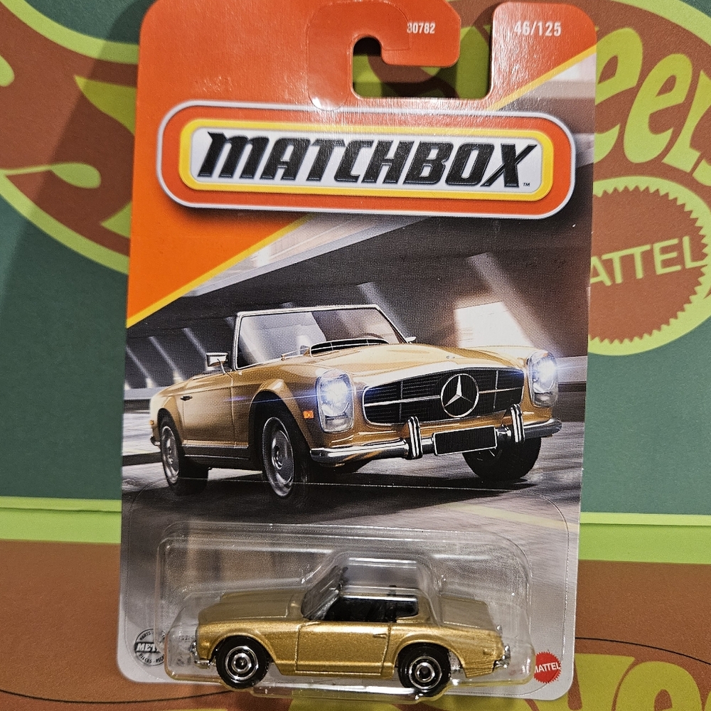 Matchbox "63 Mercedes Benz 230 SL Gold Convertible Car